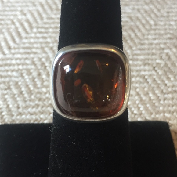 SS Amber Ring - Picture 3 of 8